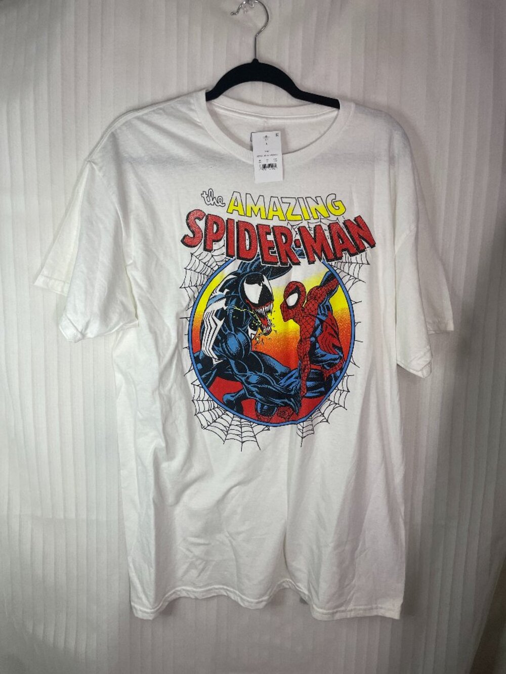 Marvel The Amazing Spider-Man vs Venom Graphic T-Shirt White Size Large New